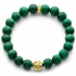 Green Malachite Gemstone Celtic Bead Bracelet in Yellow Gold