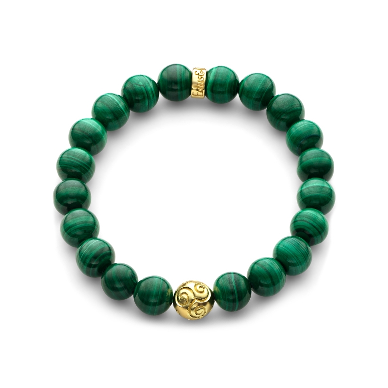 Piaget - Rose Gold Malachite Open Bangle Bracelet - G36PC600 | Art Of Time