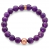 Purple Amethyst Gemstone Flower Bead Bracelet in Rose Gold