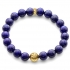 Blue Lapis Lazuli Gemstone Star Bead Bracelet in Yellow Gold