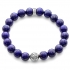 Blue Lapis Lazuli Gemstone Celtic Bead Bracelet in Platinum