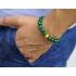 Green Malachite Gemstone Celtic Bead Bracelet in Yellow Gold