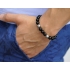 Black Onyx Gemstone Star Bead Bracelet in Silver