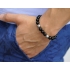 Black Onyx Gemstone Star Bead Bracelet in Silver