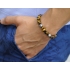 Brown Tiger Eye Gemstone Star Bead Bracelet in Silver