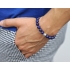 Blue Lapis Lazuli Gemstone Celtic Bead Bracelet in Platinum
