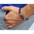 Blue Lapis Lazuli Gemstone Star Bead Bracelet in Silver