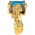 Mermaid Aquamarine Diamond Ring in 18K Yellow Gold & Platinum