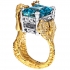 Mermaid Aquamarine Diamond Ring in 18K Yellow Gold & Platinum